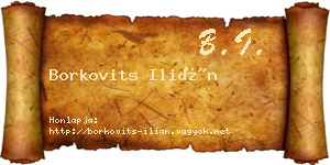 Borkovits Ilián névjegykártya